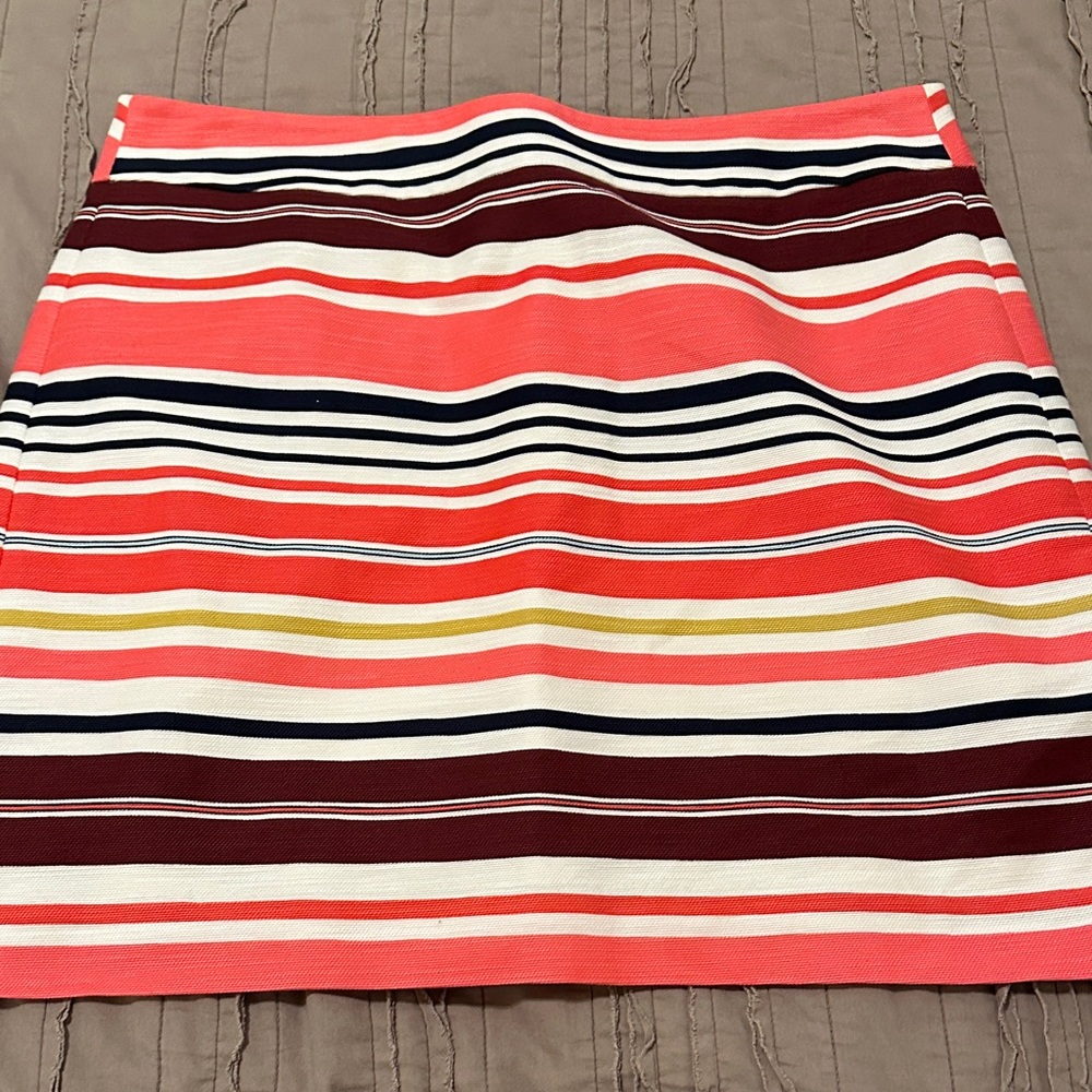 LOFT Multicolor Striped Mini Skirt